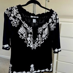 Short sleeve black woman’s blouse